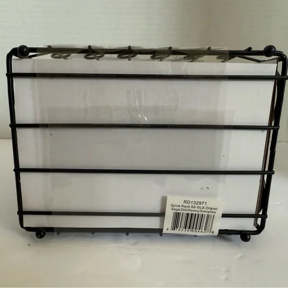 Rae Dunn Cream Spice Jar Collection with Black Rack - Picture 6 of 6